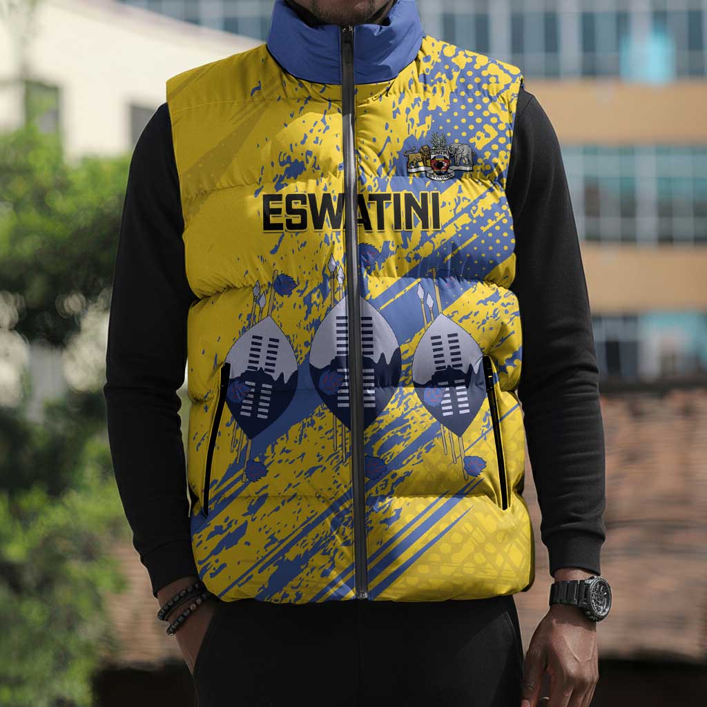 Eswatini Football Custom Sleeveless Puffer Jacket Sihlangu Semnikati Yellow