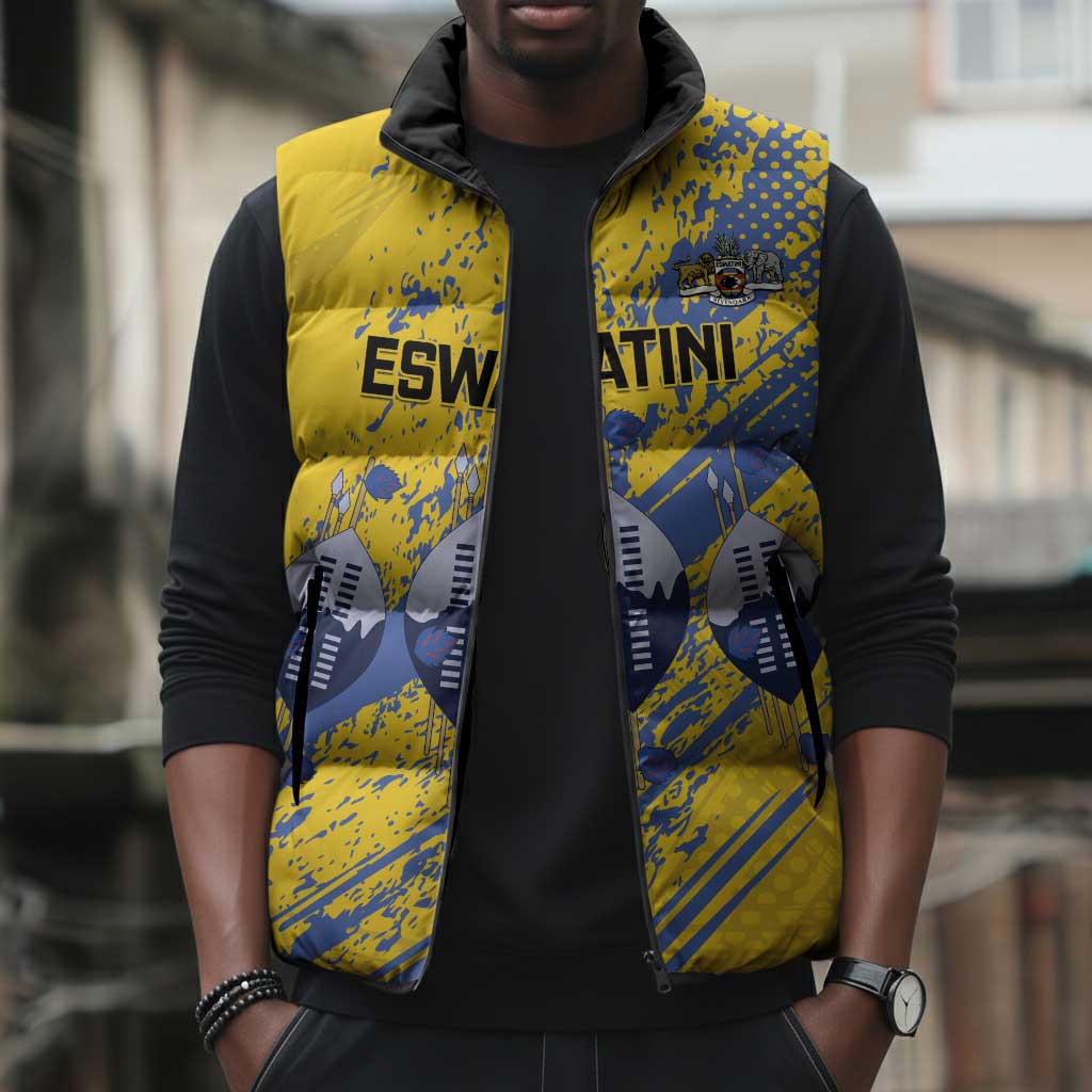 Eswatini Football Custom Sleeveless Puffer Jacket Sihlangu Semnikati Yellow
