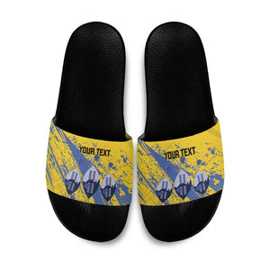 Eswatini Football Custom Slide Sandals Sihlangu Semnikati Yellow