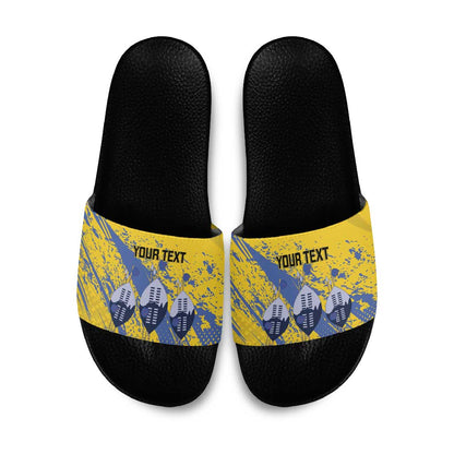 Eswatini Football Custom Slide Sandals Sihlangu Semnikati Yellow