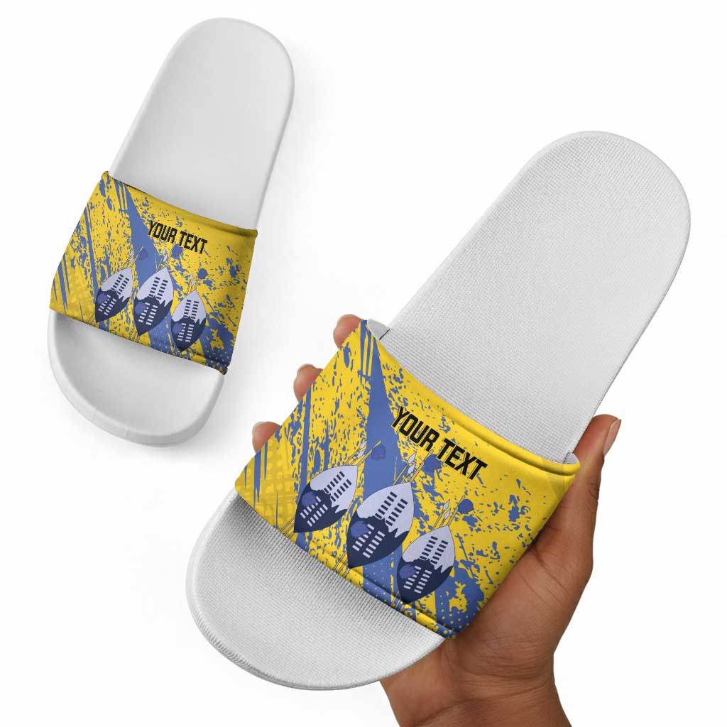 Eswatini Football Custom Slide Sandals Sihlangu Semnikati Yellow