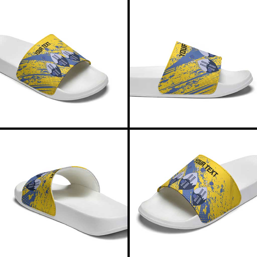 Eswatini Football Custom Slide Sandals Sihlangu Semnikati Yellow