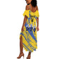 Eswatini Football Custom Summer Maxi Dress Sihlangu Semnikati Yellow - African Pride