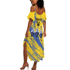 Eswatini Football Custom Summer Maxi Dress Sihlangu Semnikati Yellow - African Pride