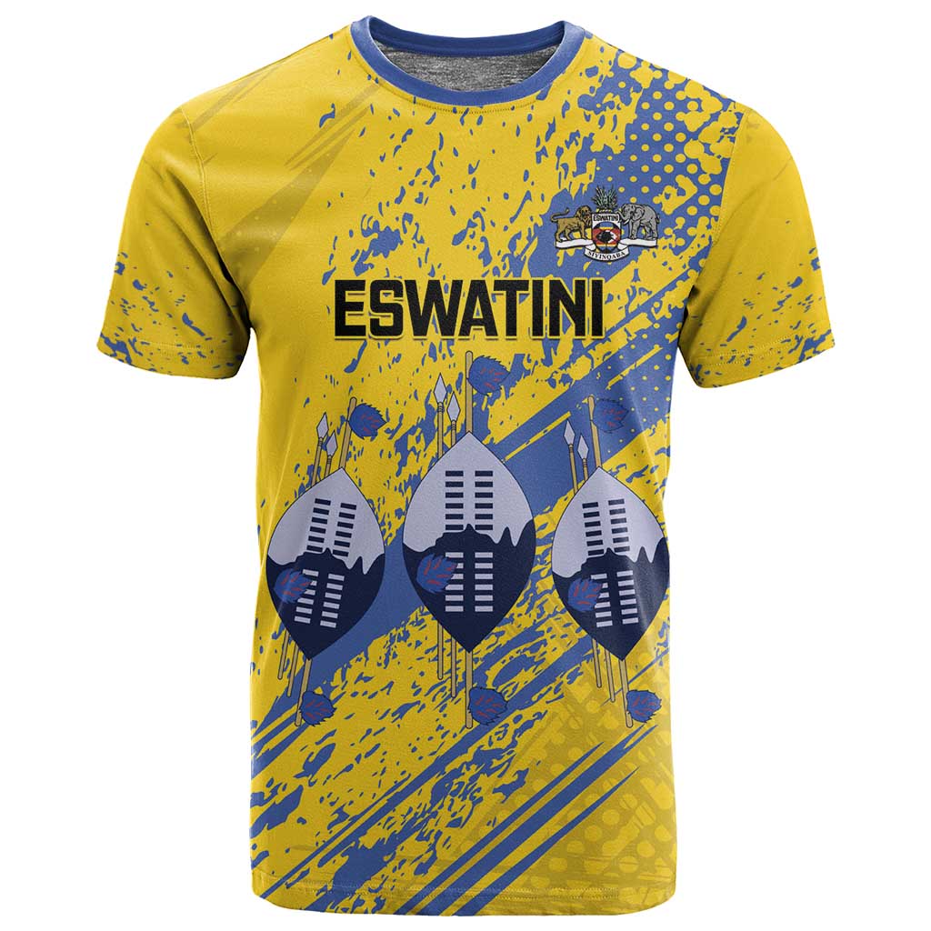 Eswatini Football Custom T shirt Sihlangu Semnikati Yellow - African Pride