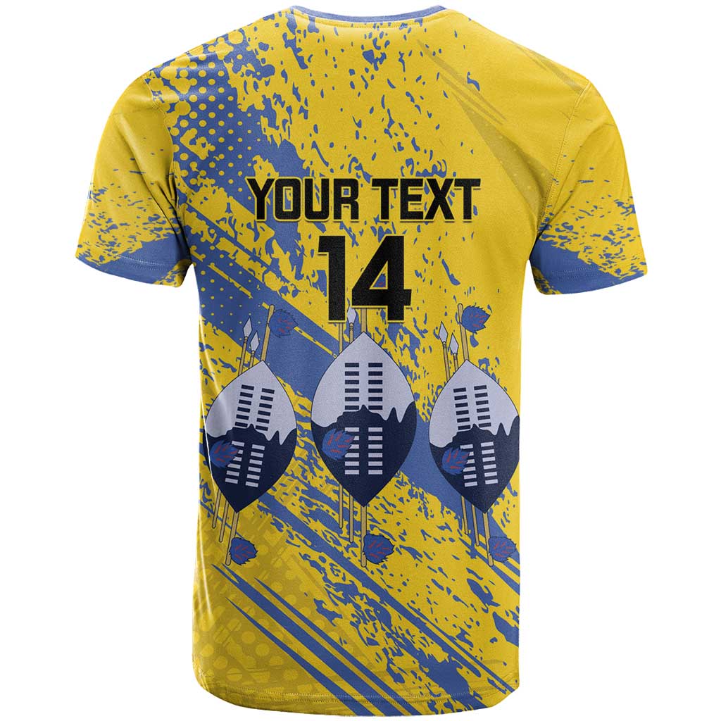 Eswatini Football Custom T shirt Sihlangu Semnikati Yellow - African Pride