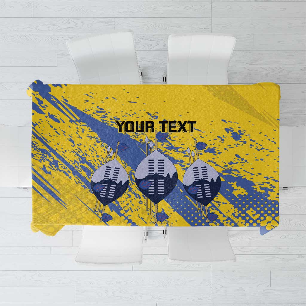 Eswatini Football Custom Tablecloth Sihlangu Semnikati Yellow - African Pride