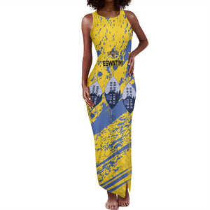 Eswatini Football Custom Tank Maxi Dress Sihlangu Semnikati Yellow - African Pride