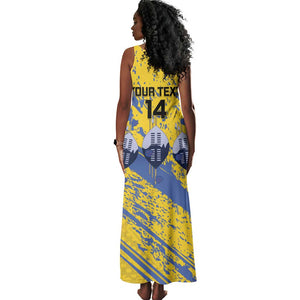 Eswatini Football Custom Tank Maxi Dress Sihlangu Semnikati Yellow - African Pride