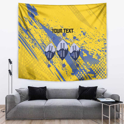 Eswatini Football Custom Tapestry Sihlangu Semnikati Yellow - African Pride
