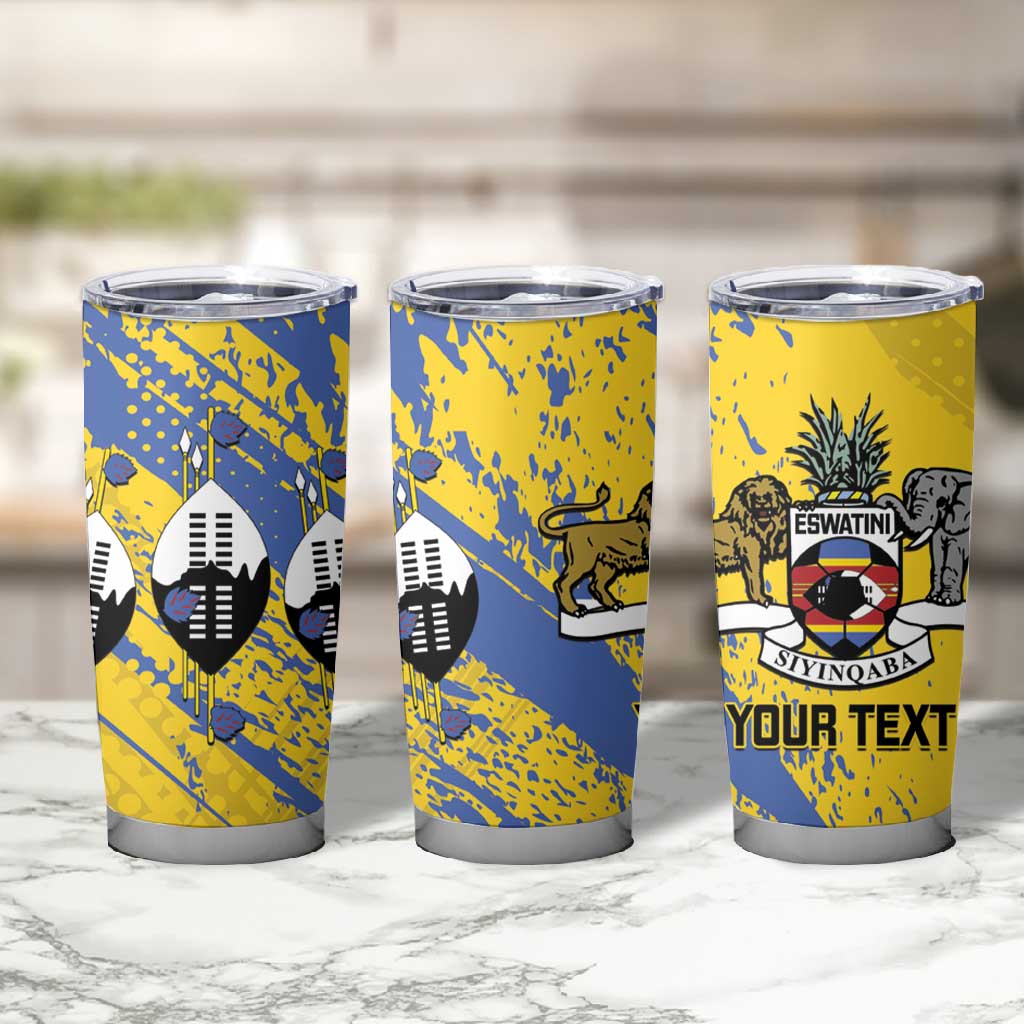 Eswatini Football Custom Tumbler Cup Sihlangu Semnikati Yellow - African Pride