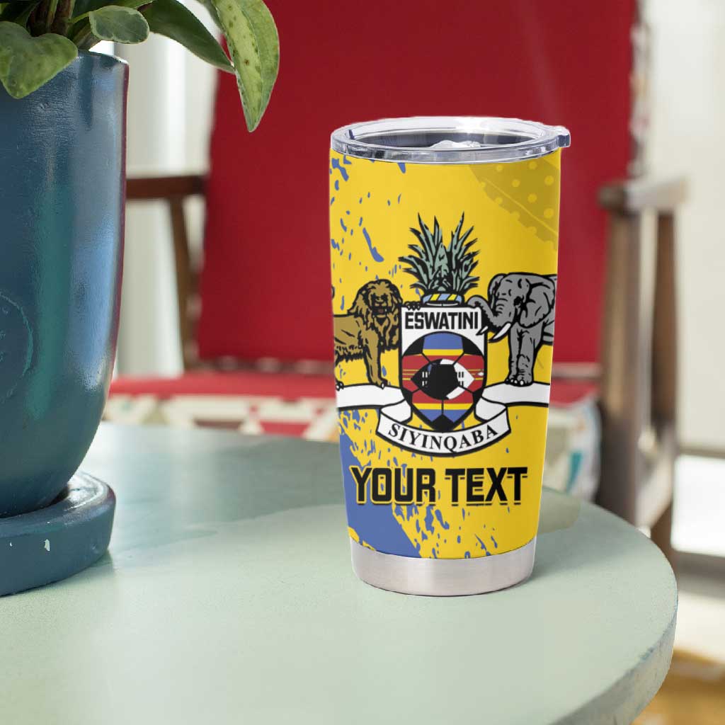Eswatini Football Custom Tumbler Cup Sihlangu Semnikati Yellow - African Pride