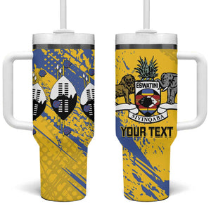 Eswatini Football Custom Tumbler With Handle Sihlangu Semnikati Yellow - African Pride