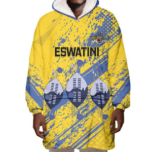 Eswatini Football Custom Wearable Blanket Hoodie Sihlangu Semnikati Yellow - African Pride