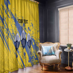 Eswatini Football Custom Window Curtain Sihlangu Semnikati Yellow - African Pride
