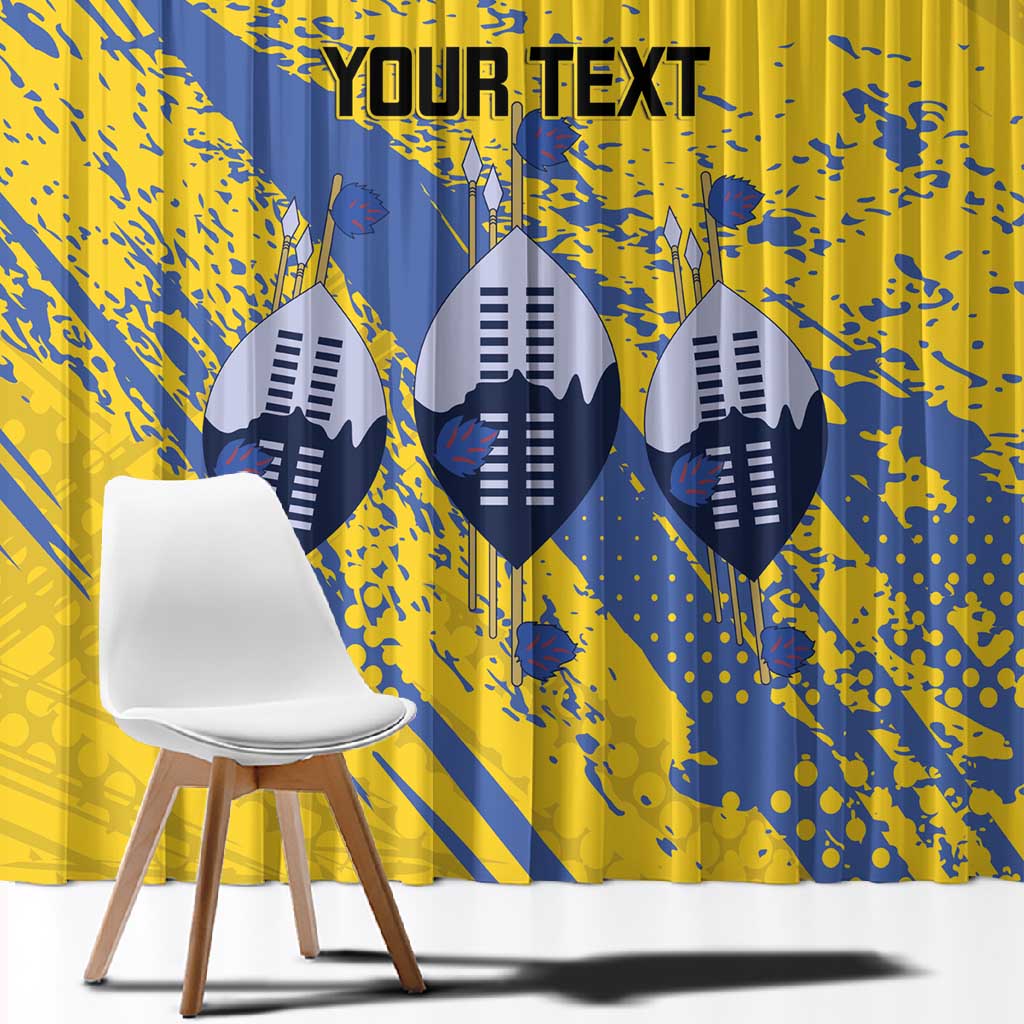 Eswatini Football Custom Window Curtain Sihlangu Semnikati Yellow - African Pride