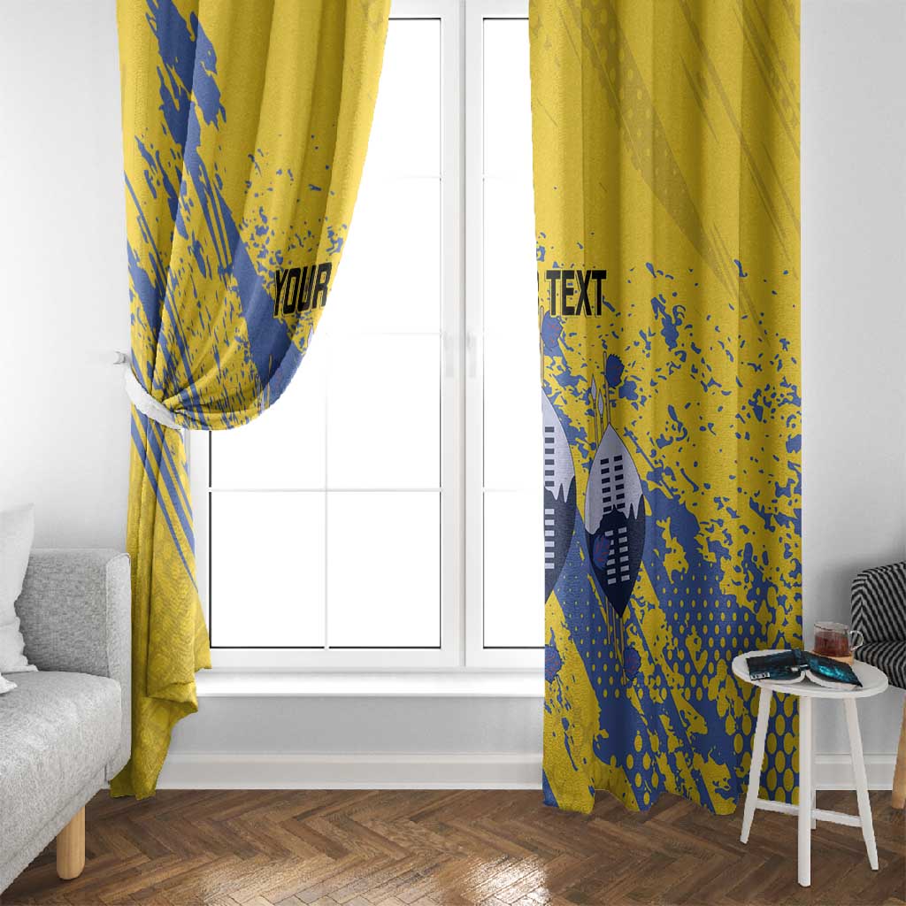 Eswatini Football Custom Window Curtain Sihlangu Semnikati Yellow - African Pride