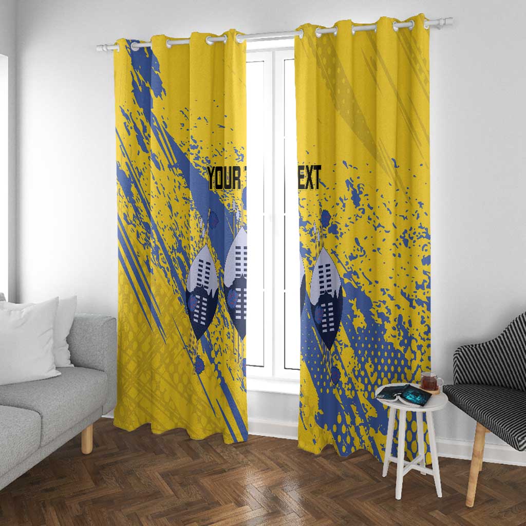 Eswatini Football Custom Window Curtain Sihlangu Semnikati Yellow - African Pride