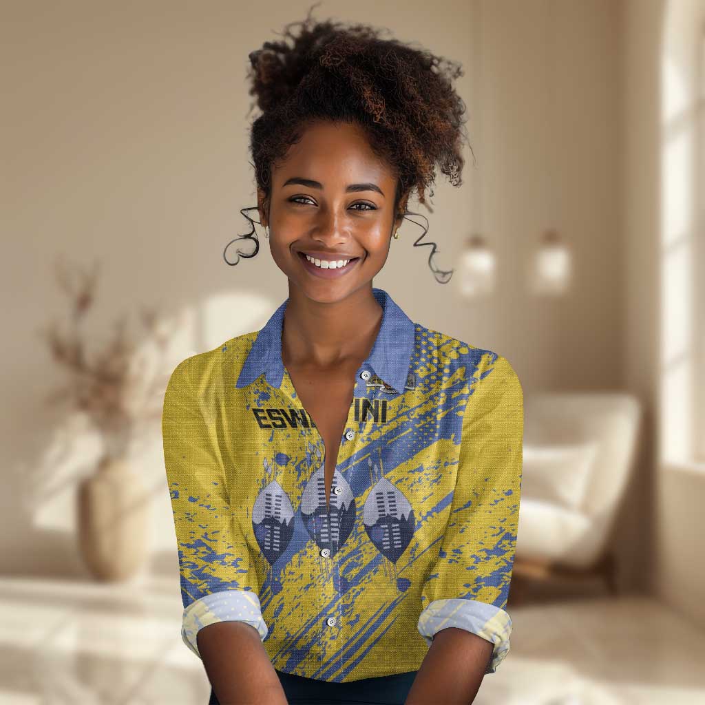 Eswatini Football Custom Women Casual Shirt Sihlangu Semnikati Yellow - African Pride