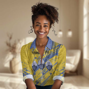 Eswatini Football Custom Women Casual Shirt Sihlangu Semnikati Yellow - African Pride