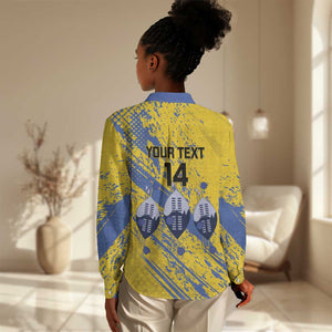 Eswatini Football Custom Women Casual Shirt Sihlangu Semnikati Yellow - African Pride