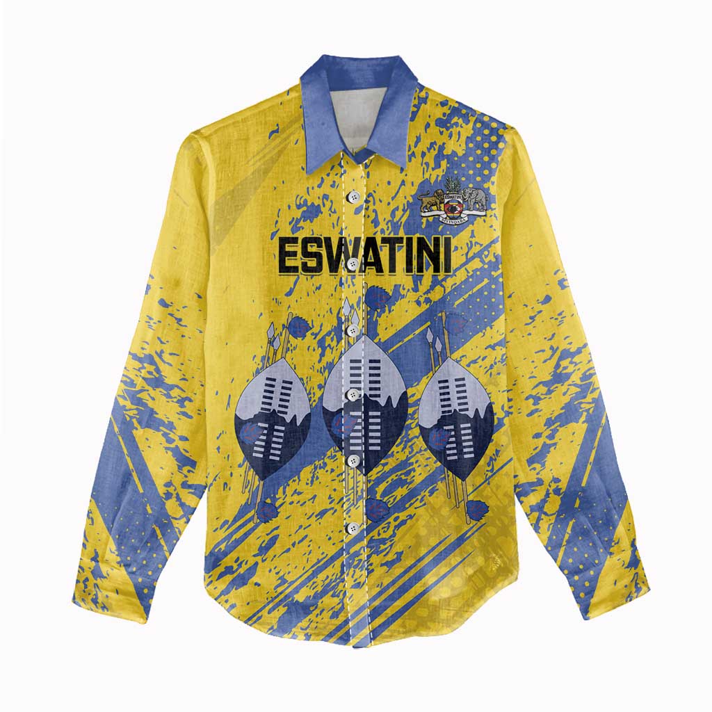 Eswatini Football Custom Women Casual Shirt Sihlangu Semnikati Yellow - African Pride