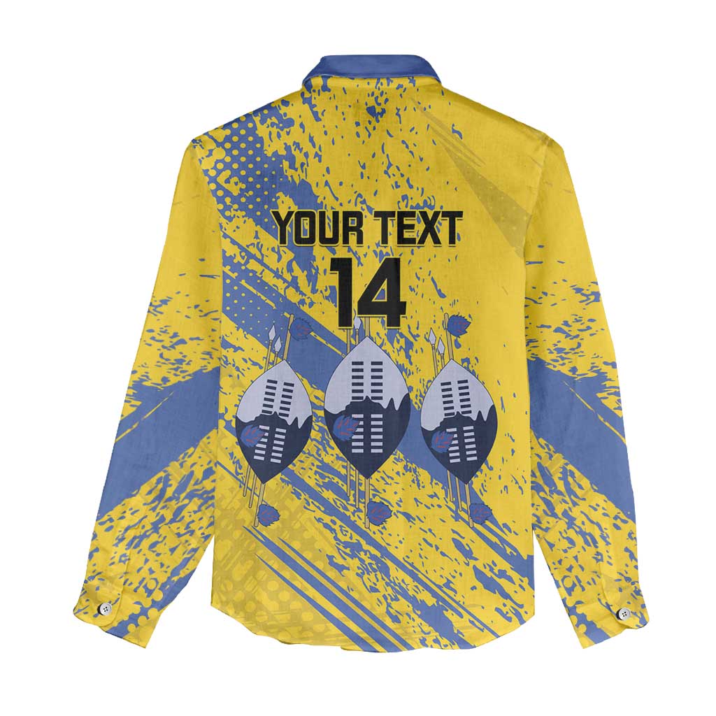 Eswatini Football Custom Women Casual Shirt Sihlangu Semnikati Yellow - African Pride
