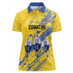 Eswatini Football Custom Women Polo Shirt Sihlangu Semnikati Yellow - African Pride