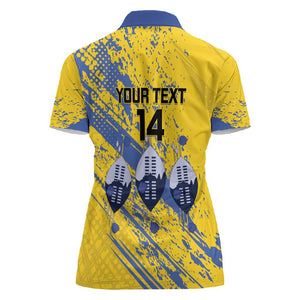 Eswatini Football Custom Women Polo Shirt Sihlangu Semnikati Yellow - African Pride