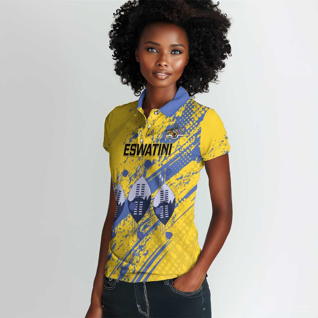Eswatini Football Custom Women Polo Shirt Sihlangu Semnikati Yellow - African Pride