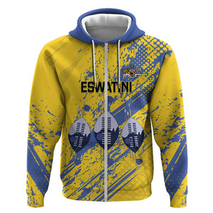 Eswatini Football Custom Zip Hoodie Sihlangu Semnikati Yellow - African Pride
