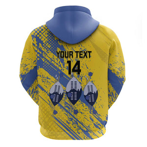 Eswatini Football Custom Zip Hoodie Sihlangu Semnikati Yellow - African Pride