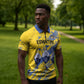 Eswatini Football Custom Zipper Polo Shirt Sihlangu Semnikati Yellow