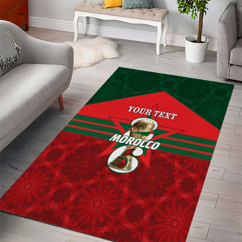 Personalized Morocco Football Area Rug 2026 Come On Atlas Lions - African Pride