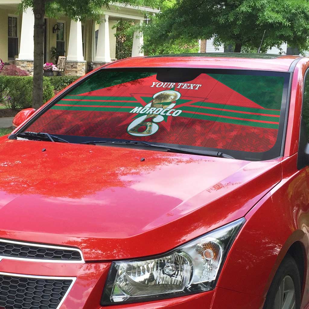 Personalized Morocco Football Auto Sun Shade 2026 Come On Atlas Lions - African Pride