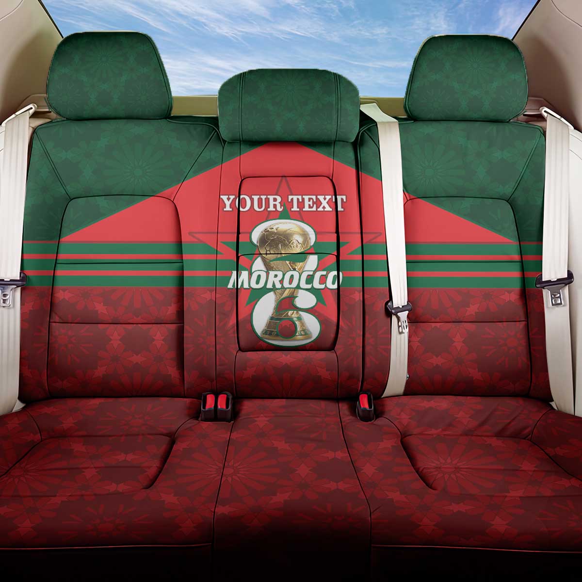 Personalized Morocco Football Back Car Seat Cover 2026 Come On Atlas Lions - African Pride