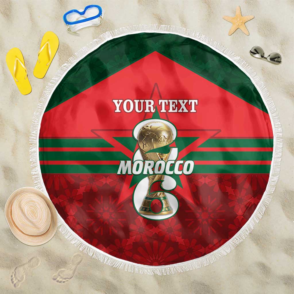 Personalized Morocco Football Beach Blanket 2026 Come On Atlas Lions - African Pride