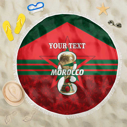 Personalized Morocco Football Beach Blanket 2026 Come On Atlas Lions - African Pride