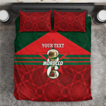 Personalized Morocco Football Bedding Set 2026 Come On Atlas Lions - African Pride