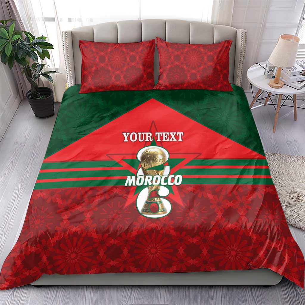 Personalized Morocco Football Bedding Set 2026 Come On Atlas Lions - African Pride