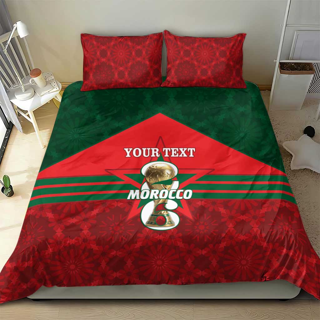 Personalized Morocco Football Bedding Set 2026 Come On Atlas Lions - African Pride