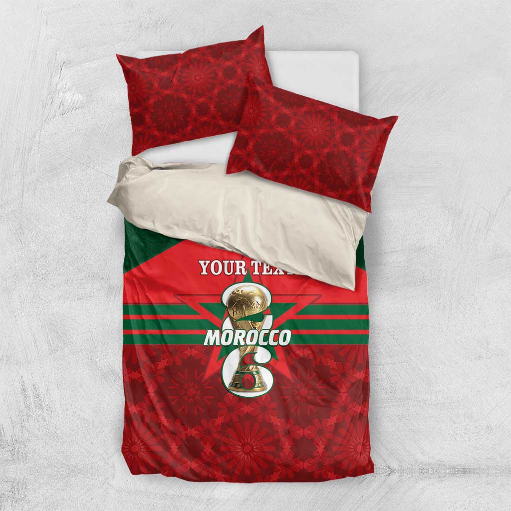 Personalized Morocco Football Bedding Set 2026 Come On Atlas Lions - African Pride