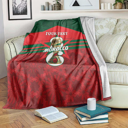 Personalized Morocco Football Blanket 2026 Come On Atlas Lions - African Pride