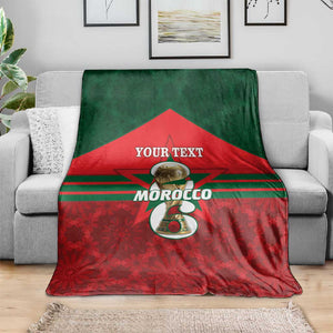 Personalized Morocco Football Blanket 2026 Come On Atlas Lions - African Pride