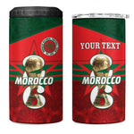 Personalized Morocco Football 4 in 1 Can Cooler Tumbler 2026 Come On Atlas Lions - African Pride