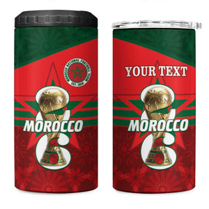 Personalized Morocco Football 4 in 1 Can Cooler Tumbler 2026 Come On Atlas Lions - African Pride