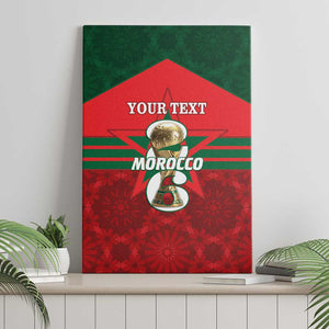 Personalized Morocco Football Canvas Wall Art 2026 Come On Atlas Lions - African Pride