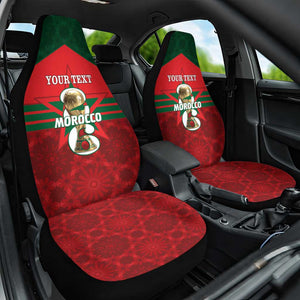 Personalized Morocco Football Car Seat Cover 2026 Come On Atlas Lions - African Pride