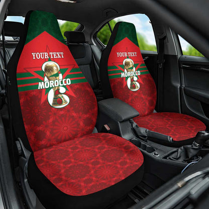 Personalized Morocco Football Car Seat Cover 2026 Come On Atlas Lions - African Pride
