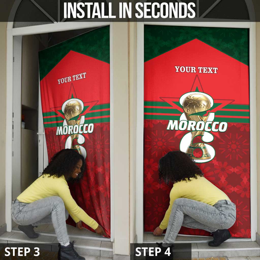 Personalized Morocco Football Door Cover 2026 Come On Atlas Lions - African Pride